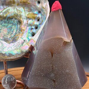 Sugar Druzy Agate Diamond Power Point Tower Geode Crystal